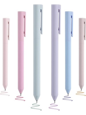 AKS Xspring Hızlı Kuru Mürekkepli Kalemler, 6 Paket 0.5mm Renkli Jel Kalemler, Hızlı Kuru Jel Kalemler, 6 Renk Pürüzsüz Yazı Kalemleri, Ev Okul Ofis Malzemeleri Için Yazma Estetik Kalemler