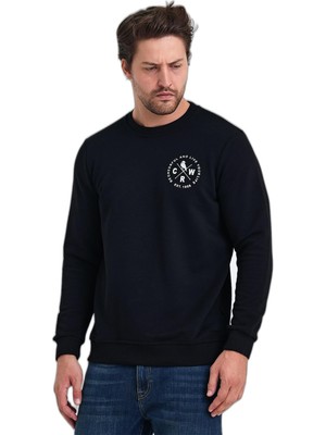 AKS The Crow Life Erkek Regular Fit Sweatshirt, Siyah, S Beden