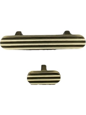 AKS System 9443 Modern Çizgili Kulp Antik Renk 96 mm Çok Renkli
