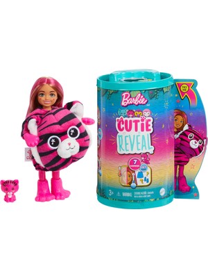 AKS Barbie Cutie Reveal Bebekler Chelsea Tropikal Orman Serisi - Kaplan, 3 Yaş ve Üzeri, HKR15