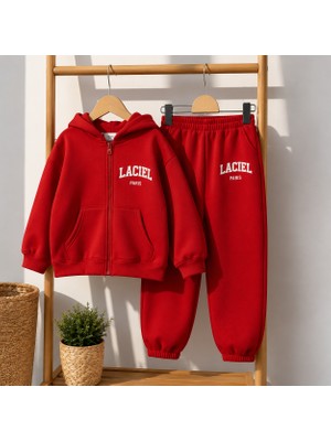 La'ciel Paris La Ciel Paris La’ciel Paris Winter Club Hoodie Kırmızı - Unisex Eşofmantakım -Alt - Üst Takım