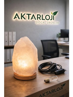 Aktarloji 4-6 kg Beyaz Çankırı Kaya Tuzu Lambası / Doğal Mineralli Tuz Lambası / Özel Seçilmiş Gece Lambası