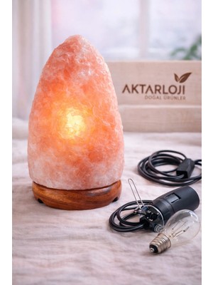 Aktarloji Dekoratif Himalaya Tuz Lambası / 2-3 kg – Doğal Kaya Tuzu / Pembe - Turuncu / Özel Seçilmiş