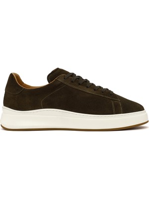 Derimod Erkek Haki Bağcıklı Kalın Tabanlı Süet Deri Sneaker WM710014DS