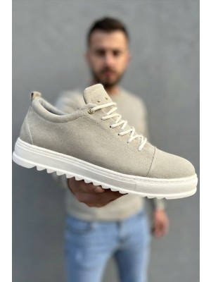 Zerenyus ZRJ152S Yüksek Kalite Bağcıklı Erkek Günlük Spor Casual Ayakkabı - Süet Gri