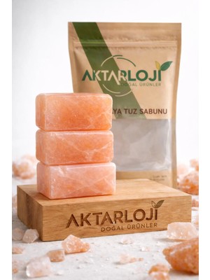 Aktarloji 3 Adet Büyük Boy Himalaya Tuzu Sabunu Pembe 200-300 gr Arası
