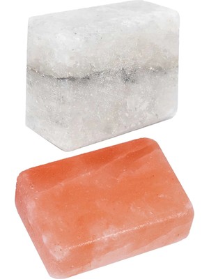 Aktarloji 1 Adet Pembe Himalaya Sabunu + 1 Adet Beyaz Çankırı Kaya Tuzu Sabunu