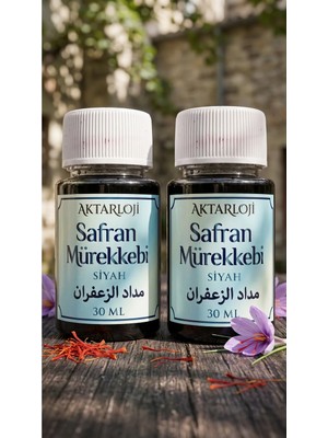 Aktarloji 2 Adet 30 ml Safran Mürekkebi / Orijinal Misk-I Amber ve Gül Suyu ve Hazılanmıştır