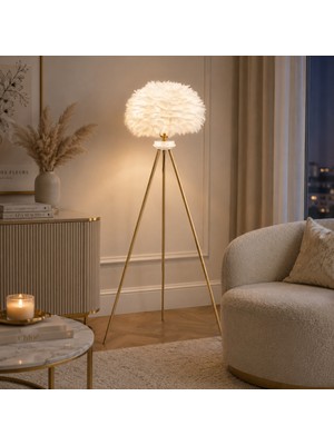 Apliqa Belinay Gold Lambader Modern Oturma Odası, Yatak Odası, Salon Lambader