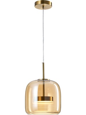 Apliqa 3000KESKITME Brook Eskitme Renkli 12 Watt LED Tekli Camlı Sarkıt Avize 70 cm Modern Tasarım