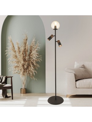 Apliqa Mirela 3'lü Modern Spot Başlıklı Modern Oturma Odası Köşe Salon Lambader