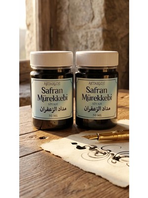 Aktarloji 2 Adet 50 ml Siyah Safran Mürekkebi / Orijinal Misk-I Amber ve Gül Suyu ve Hazılanmıştır