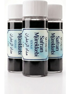 Aktarloji 3 Adet 5 ml Safran Mürekkebi / Orijinal Misk-I Amber ve Gül Suyu ve Hazılanmıştır