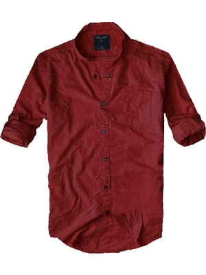 Gulf Bird Alaska The Last Frontier Slim Fit Saf Pamuk Kumaş Hakim Yaka Uzun Kol Gömlek-Çizgili Koyu Mavi- Çok Renkli S