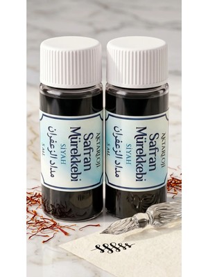 Aktarloji 2 Adet 5 ml Safran Mürekkebi / Orijinal Misk-I Amber ve Gül Suyu ve Hazılanmıştır