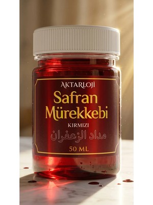 Aktarloji 50 ml Kırmızı Safran Mürekkebi / Orijinal Misk-I Amber ve Gül Suyu ve Hazılanmıştır