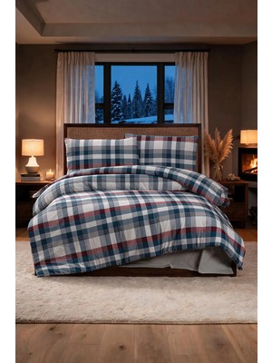 First Choice Delvin %100 Pamuk Flanel Çift Kişilik Nevresim Takımı