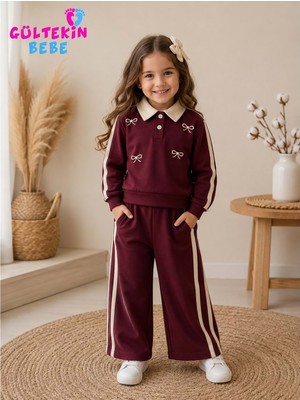 Gültekin Bebe Lumia Baby Yaka Düğmeli Oysho Kız Ikili Takım 2-5 Yaş -BA4404450 - Bordo