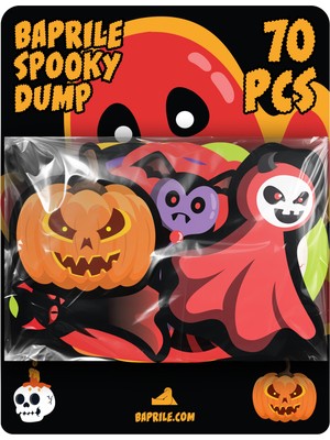 Baprile Spooky Dump Halloween 70 Adet Cadılar Bayramı Sticker Paketi Laptop Termos Süsleme Etiket Seti