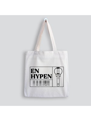 Designedfy Enhypen Baskılı Bez Çanta %100 Pamuk Materyal ile Şık ve Modern Tasarım