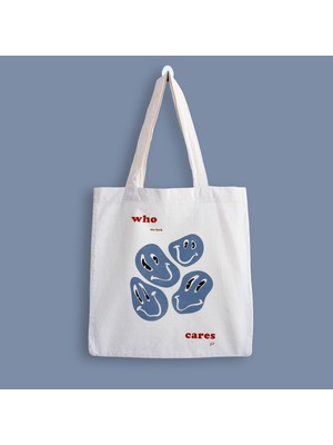 Designedfy Who Cares Baskılı Bez Çanta