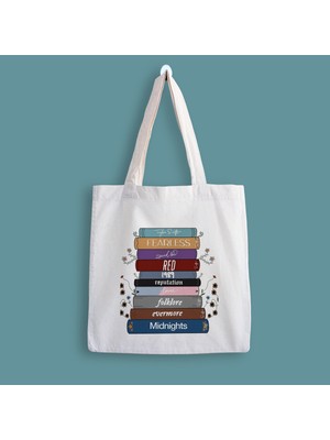 Designedfy Taylor Swift Books Baskılı Bez Çanta