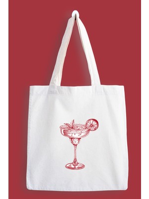 Designedfy Margarita Su Geçirmez Baskılı Bez Çanta, Tote Bag