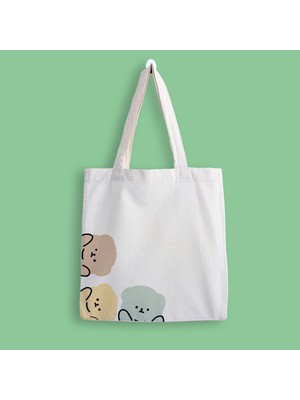 Designedfy Bear Baskılı Bez Çanta