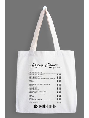 Designedfy Sagopa Kajmer Albüm Su Geçirmez Baskılı Bez Çanta, Tote Bag