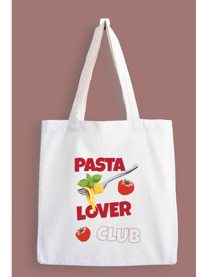 Designedfy Pasta Lover Baskılı Bez Çanta, Tote Bag