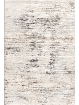 Saraz Halı Modern Gri Bej Kilim Desenli Baskı Şönil Halı Kaymaz Taban Salon Oturma Odası Yatak Odası Halısı SH05