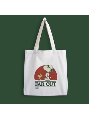 Designedfy Far Out Baskılı Bez Çanta