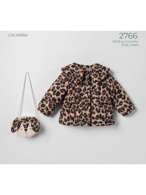 Cocosiss Leoparlı Çantalı Kız Mont 2766