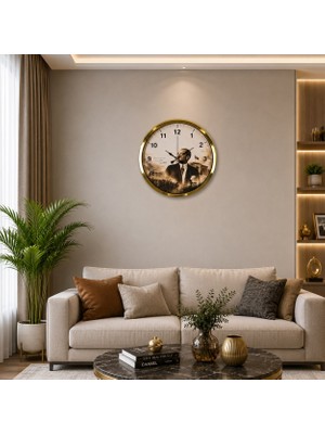 Gees Global Gold Cumhuriyet Işığı 40 x 40 cm Metal Duvar Saati