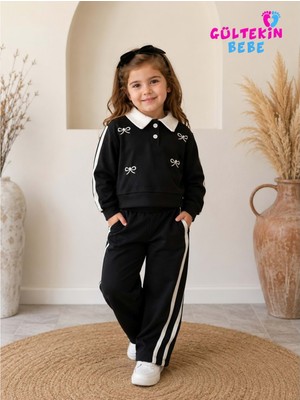 Gültekin Bebe Lumia Baby Yaka Düğmeli Oysho Kız Ikili Takım 2-5 Yaş -BA4404450 - Siyah