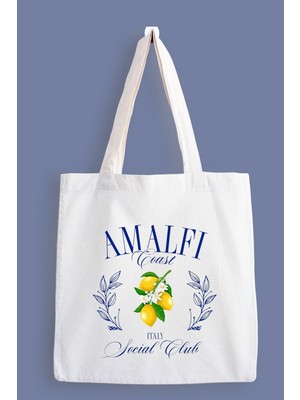 Designedfy Amalfi Lemonade Baskılı Bez Çanta, Tote Bag