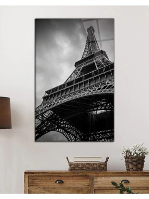 Marsilyan Fransa Paris Eyfel Kulesi Doğa Dekoratif Cam Duvar Tablosu | Modern Salon Dekoru | Seri Dquuzr