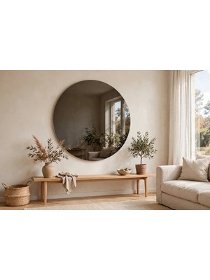 HK Home Design 70 cm 4 mm Yuvarlak Ayna ( Gerçek Füme Ayna )