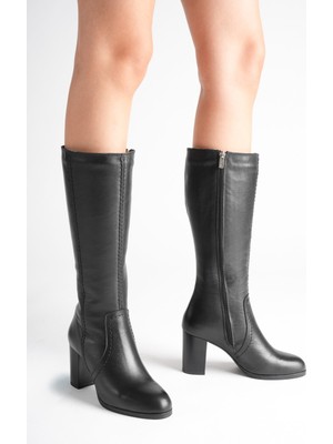 Analin Shoes Kadın Hakiki Deri Topuklu Çizme