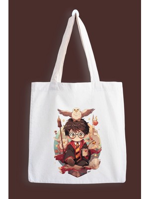 Designedfy Harry Potter Asa Baskılı Su Geçirmez Bez Çanta
