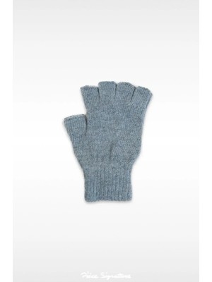 PIECE SIGNATURE 2024 Yeni, Kesik Parmak Angora Eldiven Düz Renk ( %50 Viscose %40 Polyamide %10 Angora )