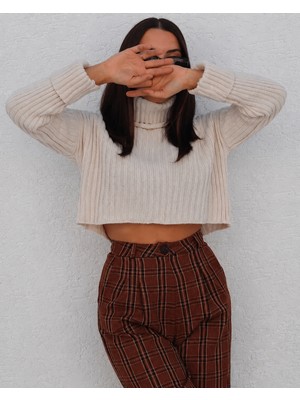 Modabella Balıkçı Yaka Crop Kazak