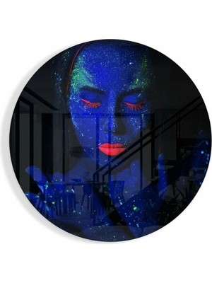 Marsilyan Neon Kadın Cam Tablo | Şık Modern Duvar Dekorasyonu | Seri Bgctjy