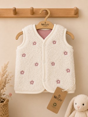 Bistyle %100 Organik Kız Bebek Welsoft Yelekli  Ikili Takım - 9 - 12 Ay / Pembe