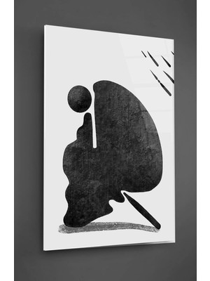 Marsilyan Çağdaş Soyut Sanat Dekoratif Cam Duvar Tablosu | Modern Salon Dekoru | Seri VG4QHM