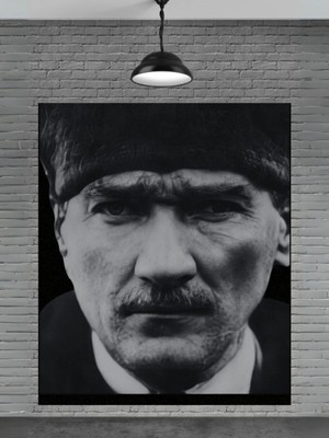 Marsilyan Mustafa Kemal Atatürk Dekoratif Cam Tablo | Salon ve Ofis Duvar Dekoru | Seri DWD5QU