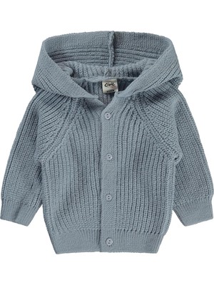 4522 Civil Baby Ayıcık Kulaklı 6-18 Ay Hırka - Mavi