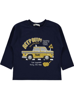 Civil Boys Beep Taksi Baskılı 2-5 Yaş Sweatshirt Km - Lacivert