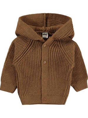 4522 Civil Baby Ayıcık Kulaklı 6-18 Ay Hırka - Kahverengi