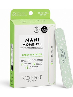 New York Voesh Mani In A Box Deluxe Manikür 3 Adımlı Set Green Tea (Törpülü 2'Li Set) (Yeşil Çay)